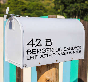 Personlig letterbox vinyltekst - Tenstickers