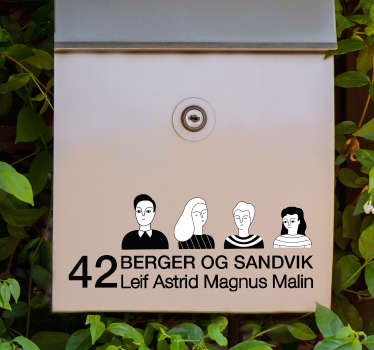 Familie adresse postboks klistremerke - Tenstickers