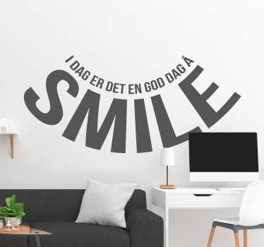 God dag til å smile tekst klistremerke - Tenstickers