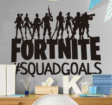 Are you and the squad totally goals? Let everyone know with this fortnite sticker. Depicting a cool squad of characters who are definitely squad goals