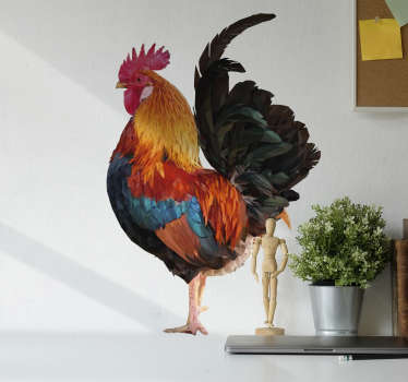 Rooster drawing farm animal wall sticker - TenStickers