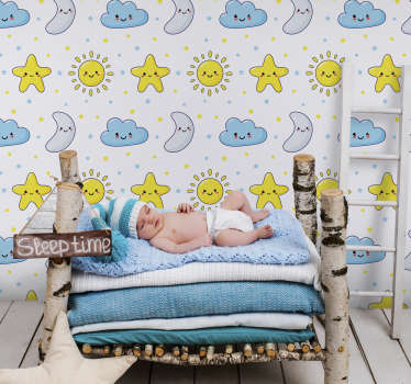 Cute Sleepy Moon wall sticker for kid - TenStickers