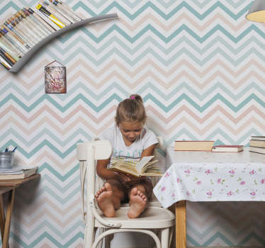 Pastel zigzag Wall Mural sticker - TenStickers