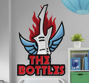 Guitar with name or group rock sticker - TenStickers