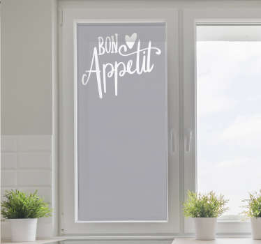 Sticker fenêtre opaque cuisine "Bon Appétit" - TenStickers