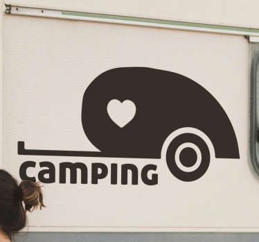 Heart camping caravan Sticker - TenStickers