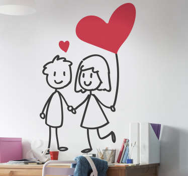 Couple in love wall sticker - TenStickers