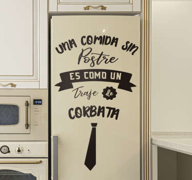 Vinilo para nevera comida sin postre - TenVinilo
