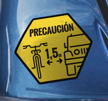 Vinilo bici Ciclista precaución - TenVinilo