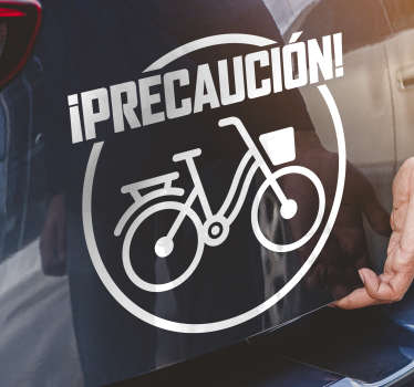 Vinilo coche precaución de ciclismo - TenVinilo