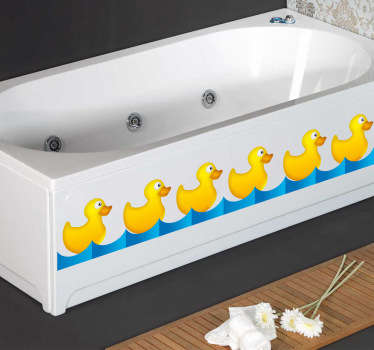 Wandtattoo Badezimmer Bordüre sebstklebend Quietscheentchen - TenStickers