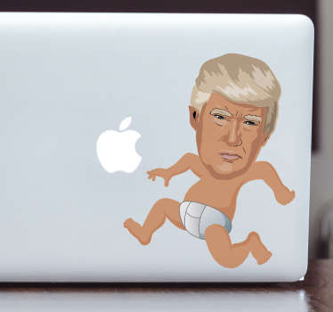 It's a well known fact that Trump is the topic of many jokes, so if you are a fan of these jokes then this Trump sticker is exactly what you need