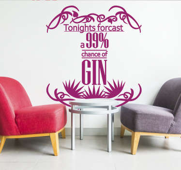 Gin forecast drink sticker - TenStickers