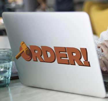 Order! Laptop sticker, personalise your device - TenStickers