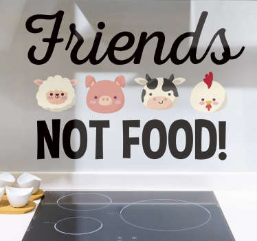 Friends not food vegan wall sticker - TenStickers