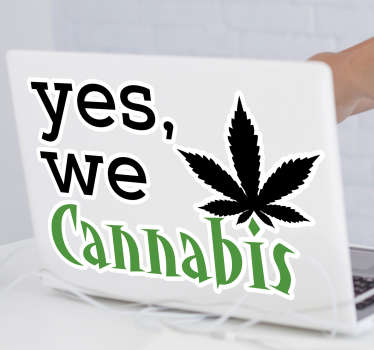 Funny cannabis laptop sticker - TenStickers