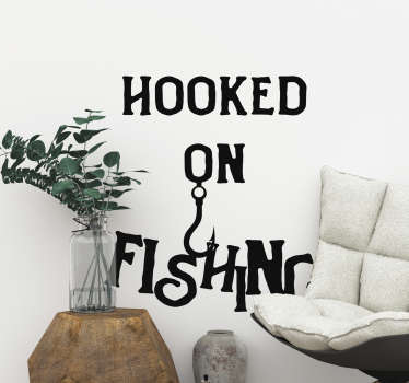 Fishing text nautical wall sticker - TenStickers
