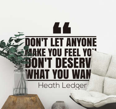 Heath Ledger quote sticker - TenStickers