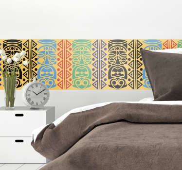 Maori faces art sticker for you - TenStickers