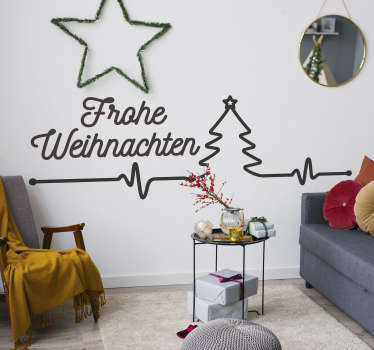 Weihnachtsaufkleber Herzschlag Text - TenStickers