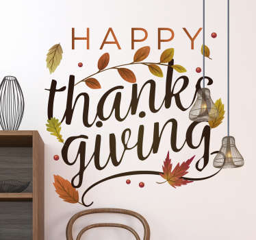 Happy Thanksgiving holiday sticker - TenStickers