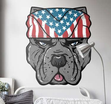 American bandana dog sticker - TenStickers