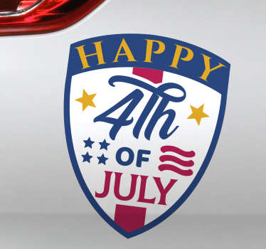 Happy 4th July car sticker - TenStickers