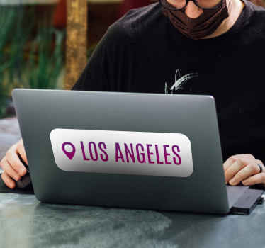 LA check in laptop sticker - TenStickers