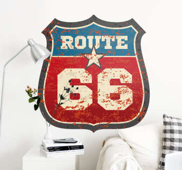 Route 66 location sticker - TenStickers