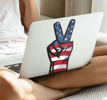 Peace out USA flag sticker - TenStickers