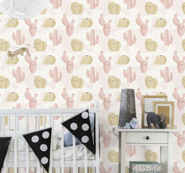 Cute Cactus Pattern wall sticker - TenStickers