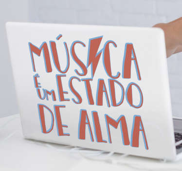 Vinil com frases célebres Citação Música - TenStickers