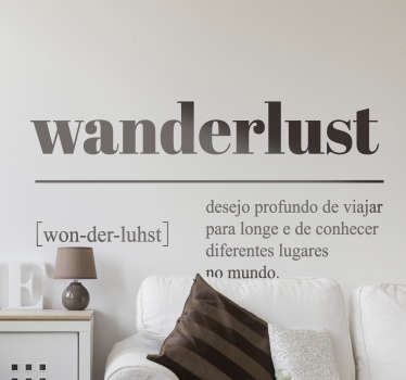 Autocolantes textos Definição de Wanderlust - TenStickers