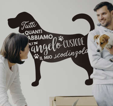 Adesivo murale per  casa con frase sul cane - TenStickers