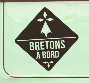 Sticker voiture original bretons à bord - TenStickers
