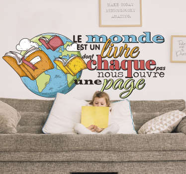 Sticker bibliothèque journée des livres - TenStickers