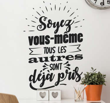 Autocollant mural citation soyez vous-même - TenStickers