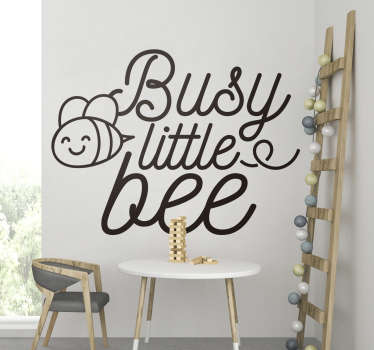 Busy little bee insect sticker - TenStickers