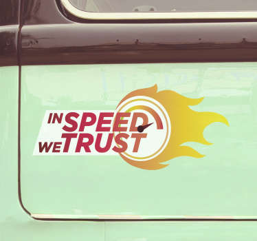 In speed we trust car sticker - TenStickers