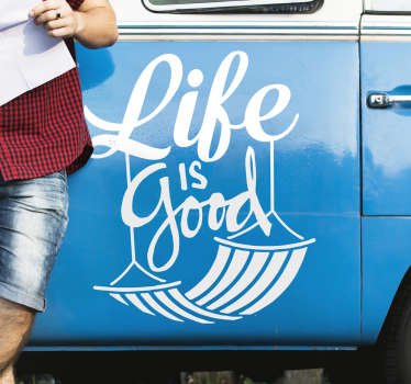 Life is good car text sticker - TenStickers