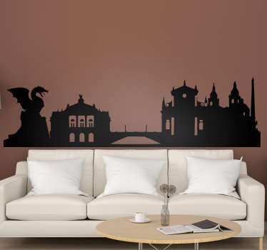 Nalepka silhuete ljubljana skyline skyline - TenStickers
