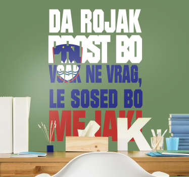 Nalepka zastave s slovensko državno himno - TenStickers