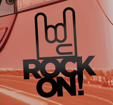 Rock on car symbol Sticker - TenStickers