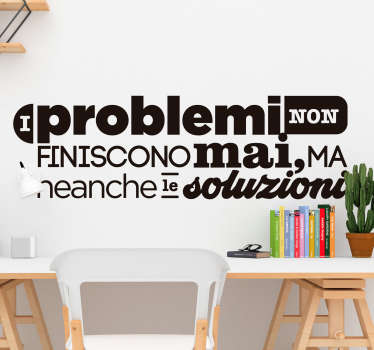 Scritta adesiva parete Problemi e Soluzioni - TenStickers