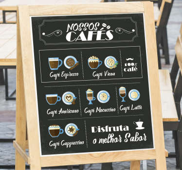 Autocolantes de bebidas Os nossos cafés - TenStickers