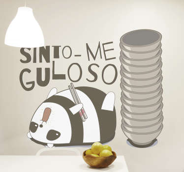Vinil com animais selvagens Panda a Comer - TenStickers