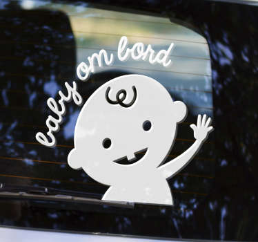 Baby ombord på dansk wallsticker dyr - TenStickers