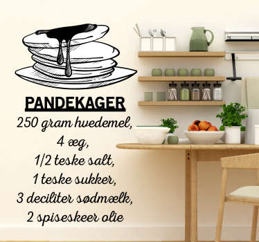 Pandekager opskrift vægklistermærke - TenStickers