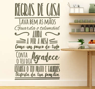 Autocolantes de casa Regras de Casa - TenStickers