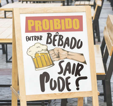 Vinil textos Sinalização Divertida para Bar - TenStickers